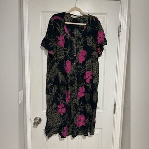 Floral Black and Pink Dress